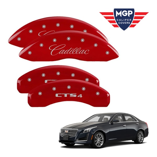 【MGP 正規品】 14-19y キャデラック CTS A1LL 専用設計 ブレーキ キャリパーカバー レッド CADILLAC CTS4ロゴ アルミ製 35028SCT4RD