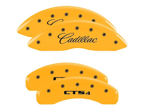 【MGP 正規品】 14-19y キャデラック CTS A1LL 専用設計 ブレーキ キャリパーカバー イエロー CADILLAC CTS4ロゴ アルミ製 35028SCT4YL