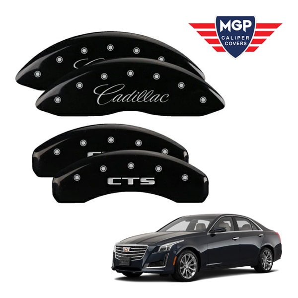 【MGP 正規品】 14-19y キャデラック CTS A1LL 専用設計 ブレーキ キャリパーカバー ブラック CADILLAC CTSロゴ アルミ製 35028SCTSBK