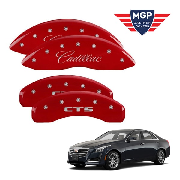 【MGP 正規品】 14-19y キャデラック CTS A1LL 専用設計 ブレーキ キャリパーカバー レッド CADILLAC CTSロゴ アルミ製 35028SCTSRD