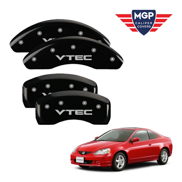 【MGP 正規品】 02-06y アキュラ RSX | ホンダ インテグラ DS5 専用設計 ブレーキ キャリパーカバー ブラック VTECロゴ アルミ製 39003SVTCBK