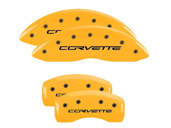 【MGP 正規品】 05-13y シボレー コルベット C6 専用設計 ブレーキ キャリパーカバー イエロー コルベットロゴ アルミ製 13008SCLCYL