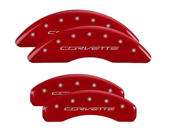 【MGP 正規品】 14-19y シボレー コルベット C7 専用設計 ブレーキ キャリパーカバー レッド コルベットロゴ アルミ製 13084SCV7RD