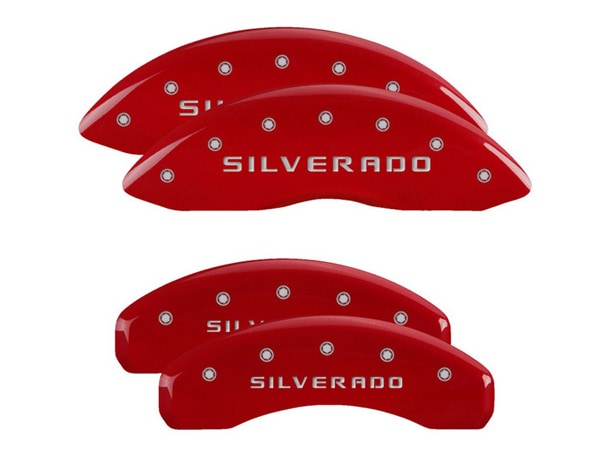 【MGP 正規品】 00-06y シボレー シルバラード1500 専用設計 ブレーキ キャリパーカバー レッド シルバラードロゴ アルミ製 14002SSILRD
