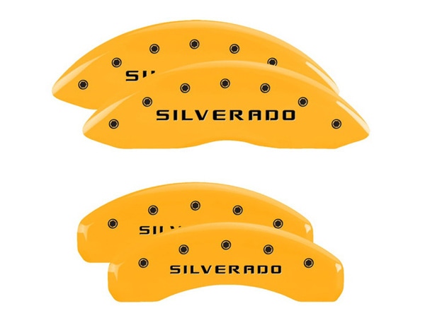 【MGP 正規品】 00-06y シボレー シルバラード1500 専用設計 ブレーキ キャリパーカバー イエロー シルバラードロゴ アルミ製 14002SSILYL
