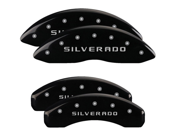 【MGP 正規品】 07-13y シボレー シルバラード1500 専用設計 ブレーキ キャリパーカバー ブラック シルバラードロゴ アルミ製 14004SSILBK