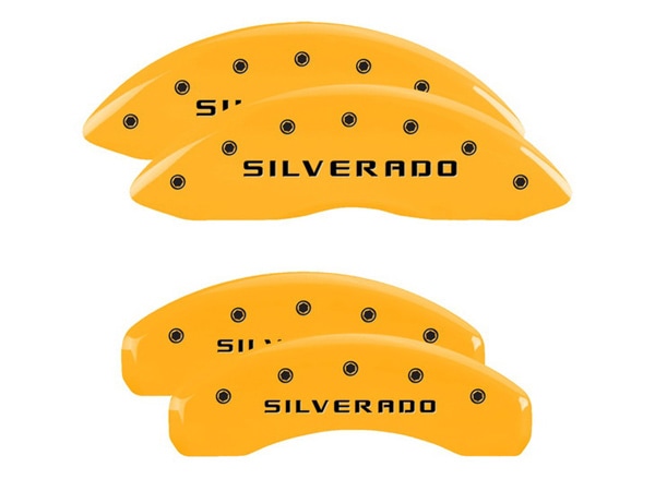 【MGP 正規品】 07-13y シボレー シルバラード1500 専用設計 ブレーキ キャリパーカバー イエロー シルバラードロゴ アルミ製 14004SSILYL