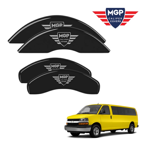 【MGP 正規品】 09-16y シボレー エクスプレス2500 3500 専用設計 ブレーキ キャリパーカバー ブラック MGPロゴ アルミ製 14008SMGPBK
