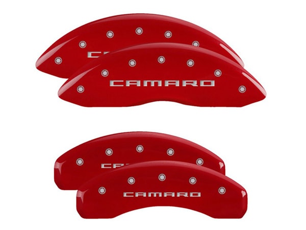 【MGP 正規品】 10-15y シボレー カマロ 専用設計 ブレーキ キャリパーカバー レッド カマロロゴ (5 6世代) アルミ製 14033SBRCRD