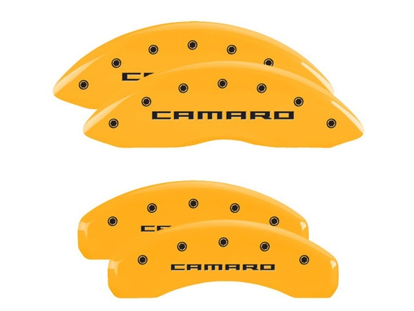 【MGP 正規品】 10-15y シボレー カマロ 専用設計 ブレーキ キャリパーカバー イエロー カマロロゴ (5 6世代) アルミ製 14033SBRCYL