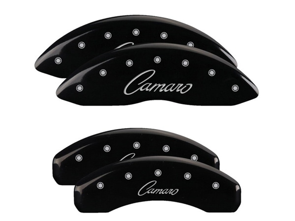 【MGP 正規品】 10-15y シボレー カマロ 専用設計 ブレーキ キャリパーカバー ブラック カマロロゴ筆記体 アルミ製 14033SCCSBK
