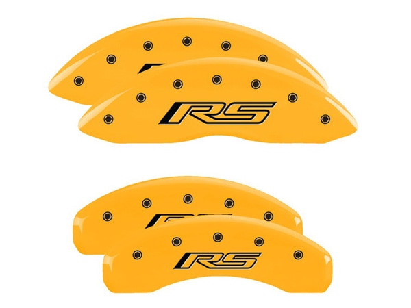 【MGP 正規品】 10-15y シボレー カマロ 専用設計 ブレーキ キャリパーカバー イエロー RSロゴ (5 6世代) アルミ製 14033SCR5YL