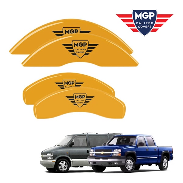 【MGP 正規品】 シボレー 99-06y シルバラード1500 | 03-05y アストロ 専用設計 ブレーキ キャリパーカバー イエロー MGPロゴ 14034SMGPYL