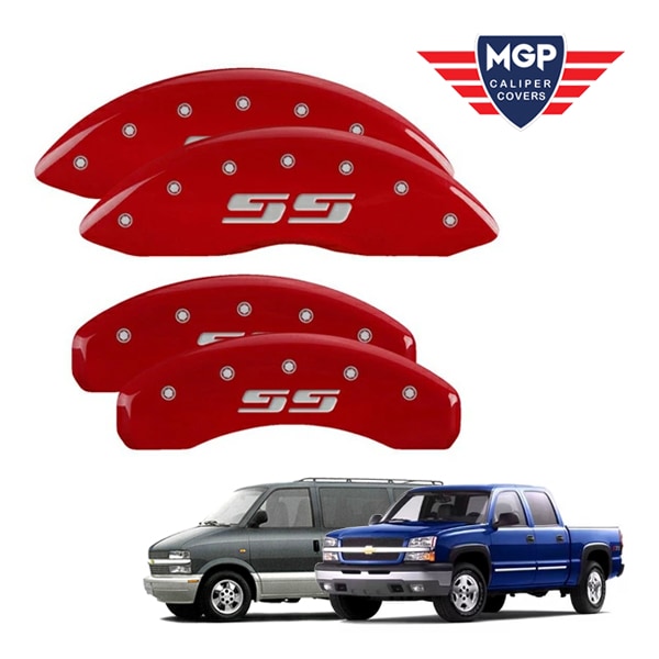 【MGP 正規品】 シボレー 99-06y シルバラード1500 | 03-05y アストロ 専用設計 ブレーキ キャリパーカバー レッド SSロゴ 14034SSS3RD