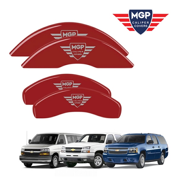 【MGP 正規品】 シボレー 99-10y シルバラード サバーバン アバランチ 専用設計 ブレーキ キャリパーカバー レッド MGPロゴ 14048SMGPRD