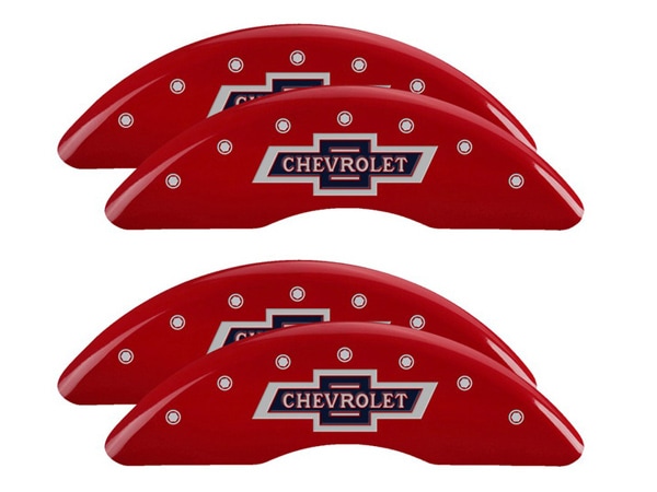 【MGP 正規品】 11-19y シボレー シルバラード 2500HD 専用設計 ブレーキ キャリパーカバー レッド 100 Anniv. シボレーロゴ 14048SSS1RD
