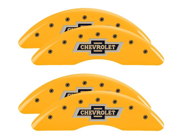 【MGP 正規品】 11-19y シボレー シルバラード 2500HD 専用設計 ブレーキ キャリパーカバー イエロー 100 Anniv. シボレーロゴ 14048SSS1YL