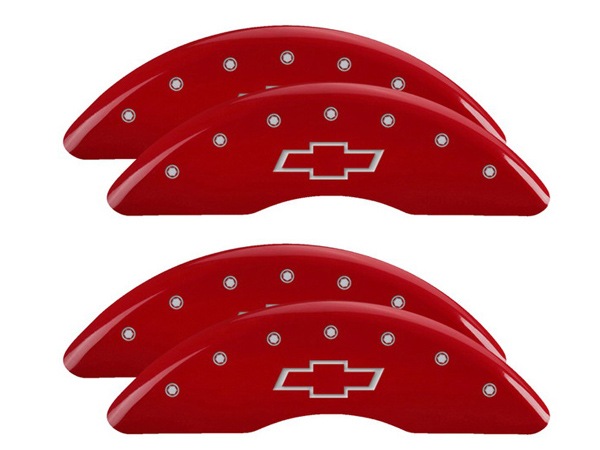 【MGP 正規品】 11-19y シボレー シルバラード 2500HD 専用設計 ブレーキ キャリパーカバー レッド ボウタイロゴ 14173SBOWBK