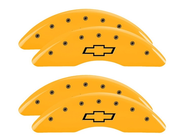 【MGP 正規品】 11-19y シボレー シルバラード 2500HD 専用設計 ブレーキ キャリパーカバー イエロー ボウタイロゴ 14173SBOWBK