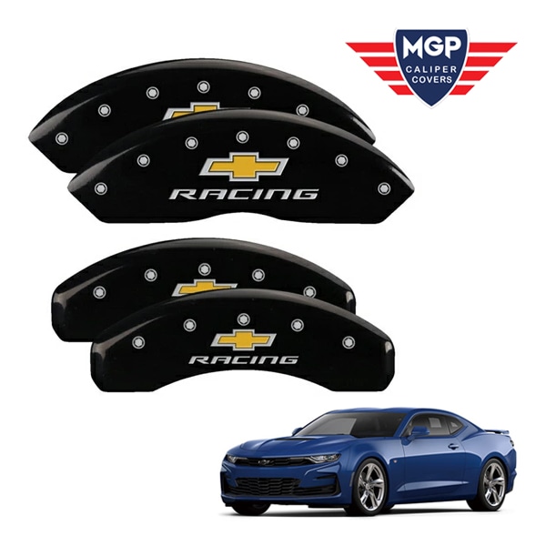 【MGP 正規品】 16-21y シボレー カマロ 専用設計 ブレーキ キャリパーカバー ブラック Chevy Racingロゴ アルミ製 14240SBOWBK