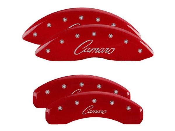 【MGP 正規品】 16-21y シボレー カマロ 専用設計 ブレーキ キャリパーカバー レッド カマロロゴ筆記体 アルミ製 14240SCCSRD