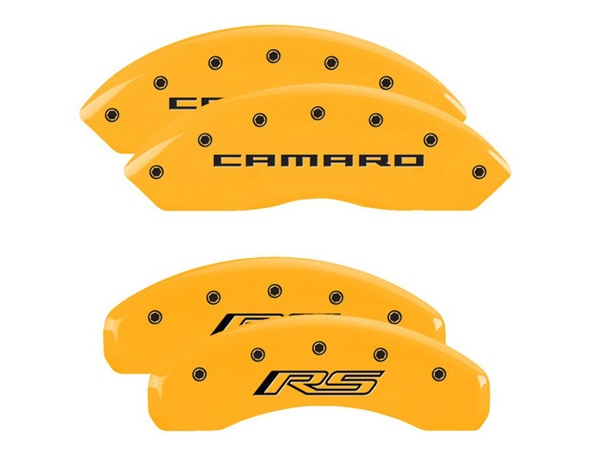 【MGP 正規品】 16-21y シボレー カマロ 専用設計 ブレーキ キャリパーカバー イエロー カマロ RSロゴ (5 6世代) アルミ製 14240SCR5YL