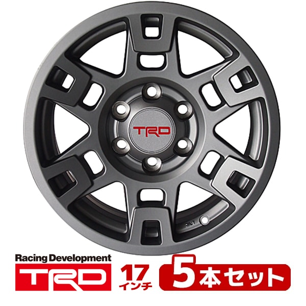 USトヨタ純正 TRD 17インチホイール マットグレー ガンメタ PTR20-35110-GR 5本セット TRDロゴ入 JWL刻印あり TOYOTA FJクルーザー GSJ150W | ランドクルーザー ランクル プラド 150系 | ハイラックスサーフ 215系 他