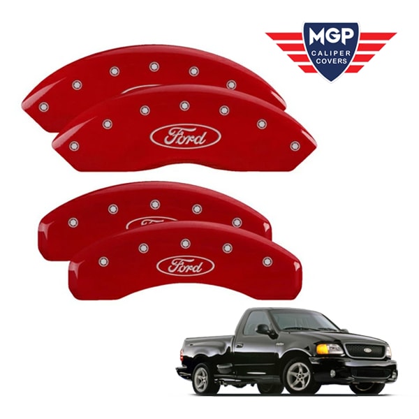 【MGP 正規品】 99-04y フォード F-150 F-150Heritage 専用設計 ブレーキ キャリパーカバー レッド フォードオーバルロゴ 10021SFRDRD