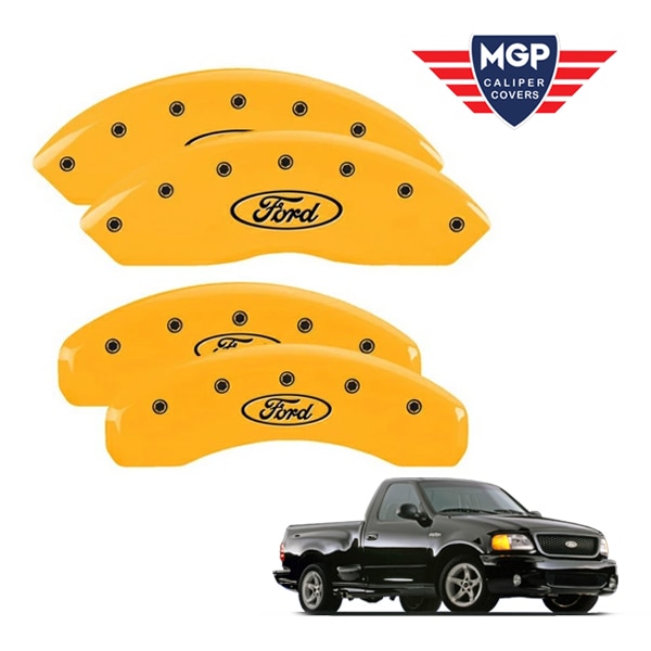 【MGP 正規品】 99-04y フォード F-150 F-150Heritage 専用設計 ブレーキ キャリパーカバー イエロー フォードオーバルロゴ 10021SFRDYL