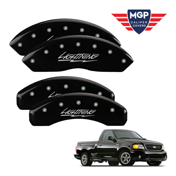 【MGP 正規品】 99-04y フォード F-150 F-150Heritage 専用設計 ブレーキ キャリパーカバー ブラック ライトニングロゴ 10021SLTGBK