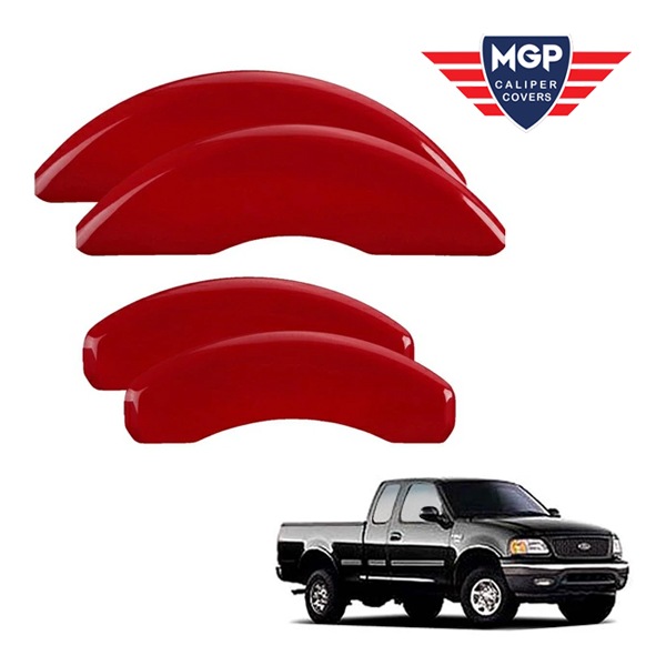 【MGP 正規品】 97-04y フォード F-150 専用設計 ブレーキ キャリパーカバー レッド ロゴなし アルミ製 10022SCLCRD 1台分 セット