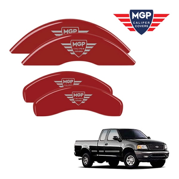 【MGP 正規品】 97-04y フォード F-150 専用設計 ブレーキ キャリパーカバー レッド MGPロゴ アルミ製 10022SMGPRD 1台分 セット