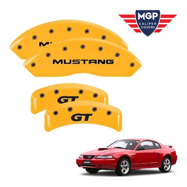 【MGP 正規品】 99-04y フォード マスタング 専用設計 ブレーキ キャリパーカバー イエロー マスタング GTロゴ アルミ製 10095SMG1YL