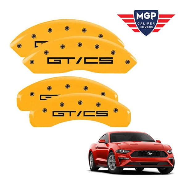 【MGP 正規品】 15-21y フォード マスタング 専用設計 ブレーキ キャリパーカバー イエロー GT CSロゴ アルミ製 10202SGTCYL 1台分 セット
