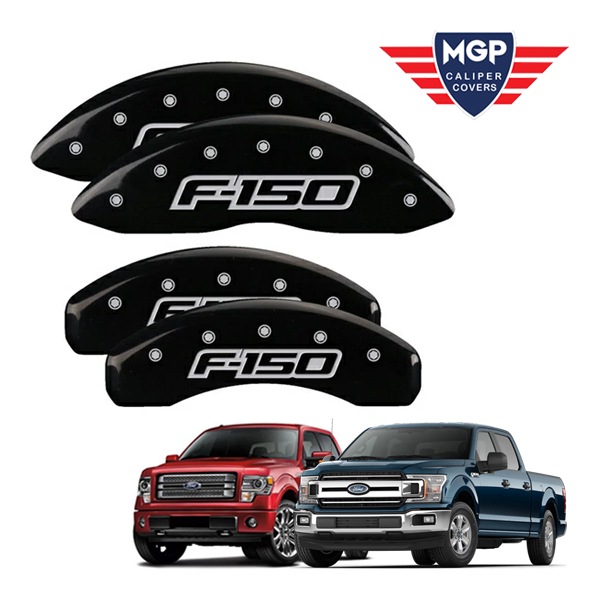 【MGP 正規品】 12-20y フォード F-150 専用設計 ブレーキ キャリパーカバー ブラック F-150(2009)ロゴ アルミ製 10219SF15BK 1台分 セット
