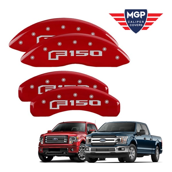 【MGP 正規品】 12-20y フォード F-150 専用設計 ブレーキ キャリパーカバー レッド F-150(2015)ロゴ アルミ製 10219SF16RD 1台分 セット