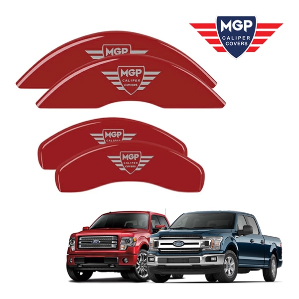 【MGP 正規品】 12-20y フォード F-150 専用設計 ブレーキ キャリパーカバー レッド MGPロゴ アルミ製 10219SMGPRD 1台分 セット