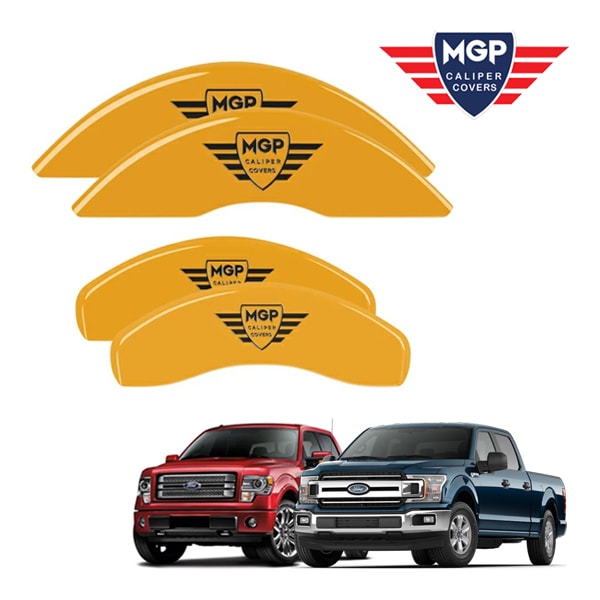 【MGP 正規品】 12-20y フォード F-150 専用設計 ブレーキ キャリパーカバー イエロー MGPロゴ アルミ製 10219SMGPYL 1台分 セット