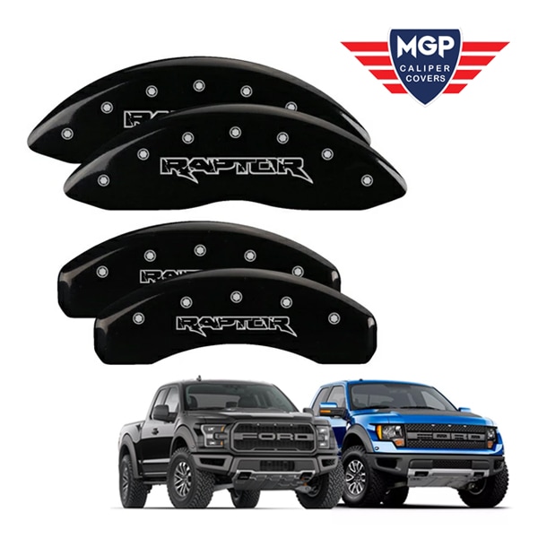 【MGP 正規品】 12-20y フォード F-150 専用設計 ブレーキ キャリパーカバー ブラック ラプターロゴ アルミ製 10219SRPTBK 1台分 セット
