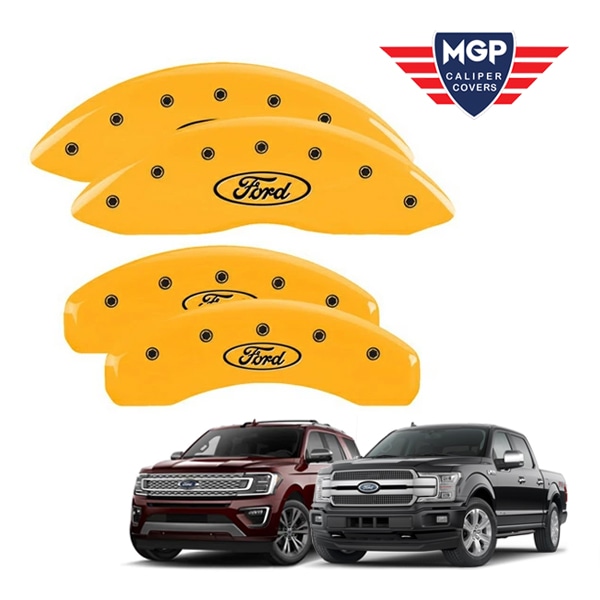 【MGP 正規品】 15-20y フォード F-150 | エクスペディション 専用設計 ブレーキ キャリパーカバー イエロー フォードオーバルロゴ 10239SFRDYL