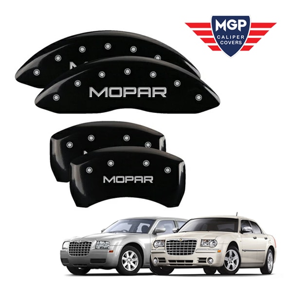 【MGP 正規品】 05-10y クライスラー 300 300C 専用設計 ブレーキ キャリパーカバー ブラック MOPARロゴ アルミ製 32004SMOPBK 1台分 セット
