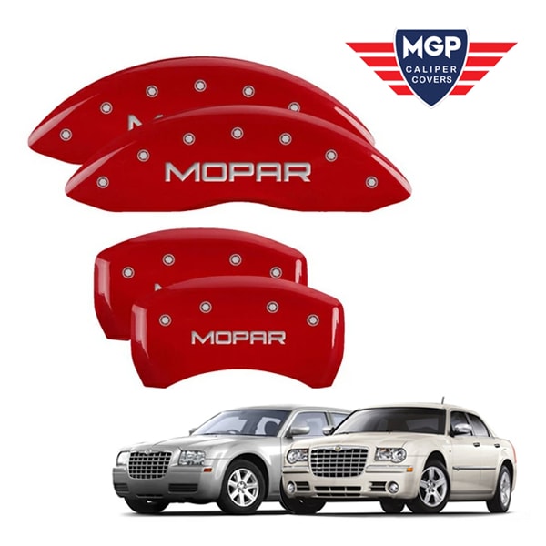 【MGP 正規品】 05-10y クライスラー 300 300C 専用設計 ブレーキ キャリパーカバー レッド MOPARロゴ アルミ製 32004SMOPRD 1台分 セット