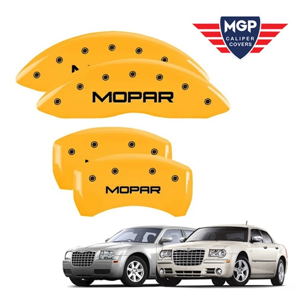 【MGP 正規品】 05-10y クライスラー 300 300C 専用設計 ブレーキ キャリパーカバー イエロー MOPARロゴ アルミ製 32004SMOPYL 1台分 セット