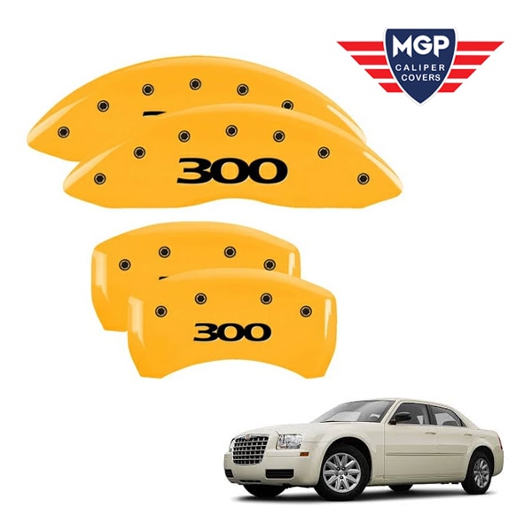 【MGP 正規品】 05-10y クライスラー 300 300C 専用設計 ブレーキ キャリパーカバー イエロー 300(2017以前)ロゴ アルミ製 32005S300YL