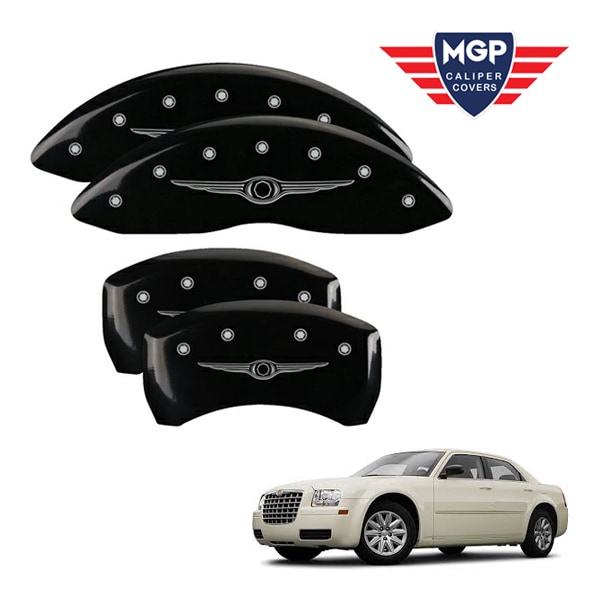 【MGP 正規品】 05-10y クライスラー 300 300C 専用設計 ブレーキ キャリパーカバー ブラック クライスラーウイングスタイル1ロゴ 32005SCW1BK