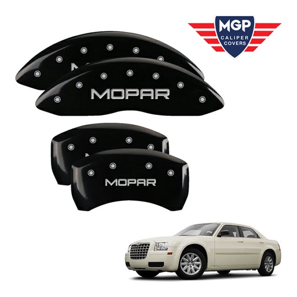 【MGP 正規品】 05-10y クライスラー 300 300C 専用設計 ブレーキ キャリパーカバー ブラック MOPARロゴ アルミ製 32005SMOPBK 1台分 セット