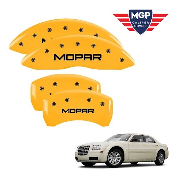 【MGP 正規品】 05-10y クライスラー 300 300C 専用設計 ブレーキ キャリパーカバー イエロー MOPARロゴ アルミ製 32005SMOPYL 1台分 セット