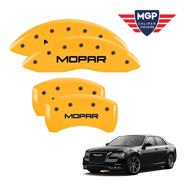 【MGP 正規品】 11-20y クライスラー 300 300C 専用設計 ブレーキ キャリパーカバー イエロー MOPARロゴ アルミ製 32016SMOPYL 1台分 セット