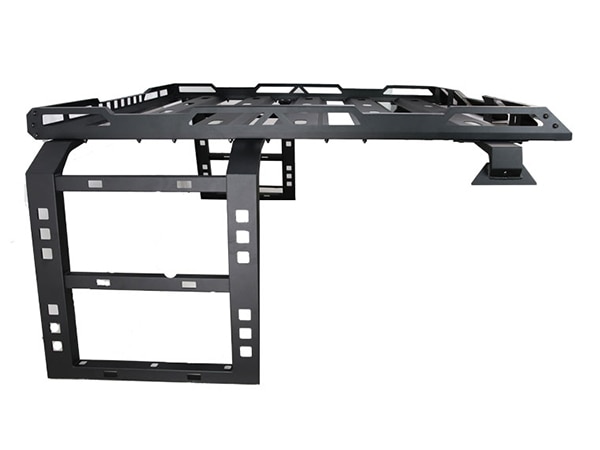 カリフォルニアカスタム ジープ JK ラングラー アンリミテッド 4ドア 純正ハードトップ車 サイドラダー付 ルーフラック クロスバー ベースキャリア ルーフキャリア ブラック マンガン鋼