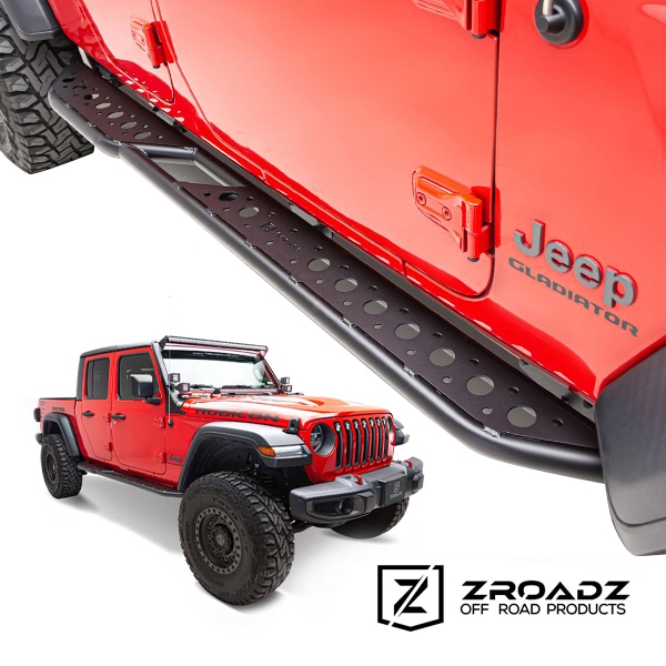 【ZROADZ 正規品】ロックスライダー サイドステップ サイドバー ランニングボード ブラックパウダーコーティング ステイ ビス類付属 Z744101 20y- ジープ JT グラディエーター